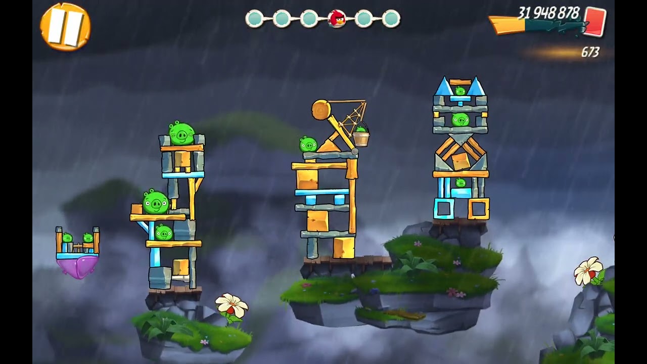 Angry birds 2. Схватка синей троицы . Босс взмыл в облака !