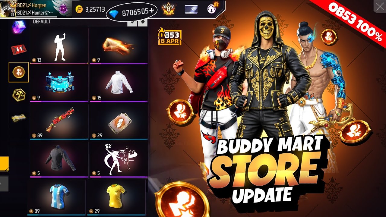 OB53 100% New Buddy Mart Store Update | New Event Free Fire Bangladesh Server | Free Fire New Event
