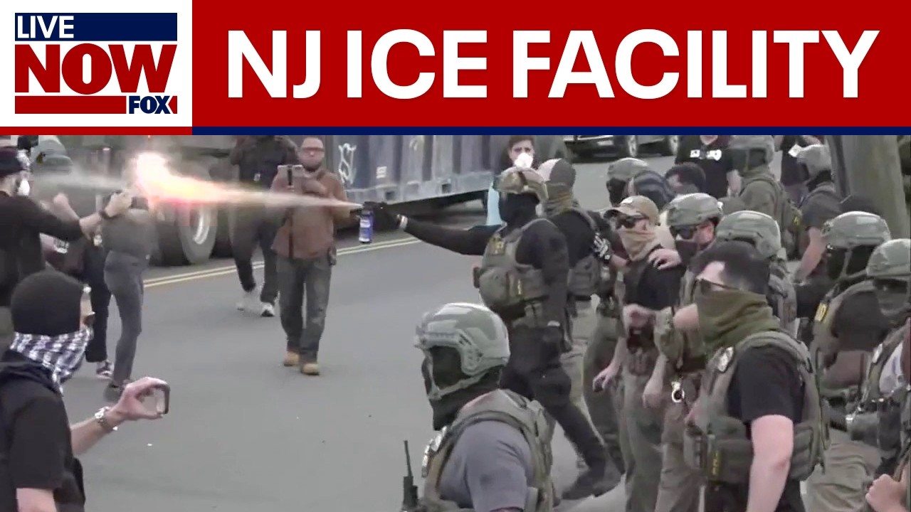 WATCH: ICE agents, protesters clash outside NJ facility