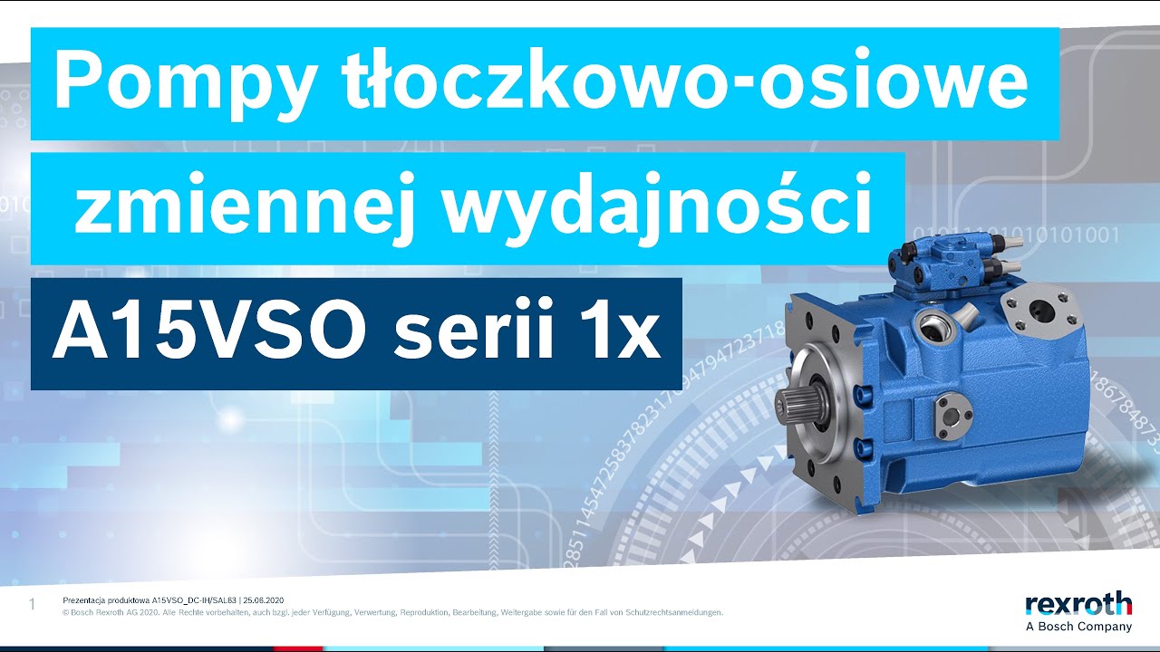 Pompy tłoczkowo-osiowe  zmiennej wydajności A15VSO serii 1x