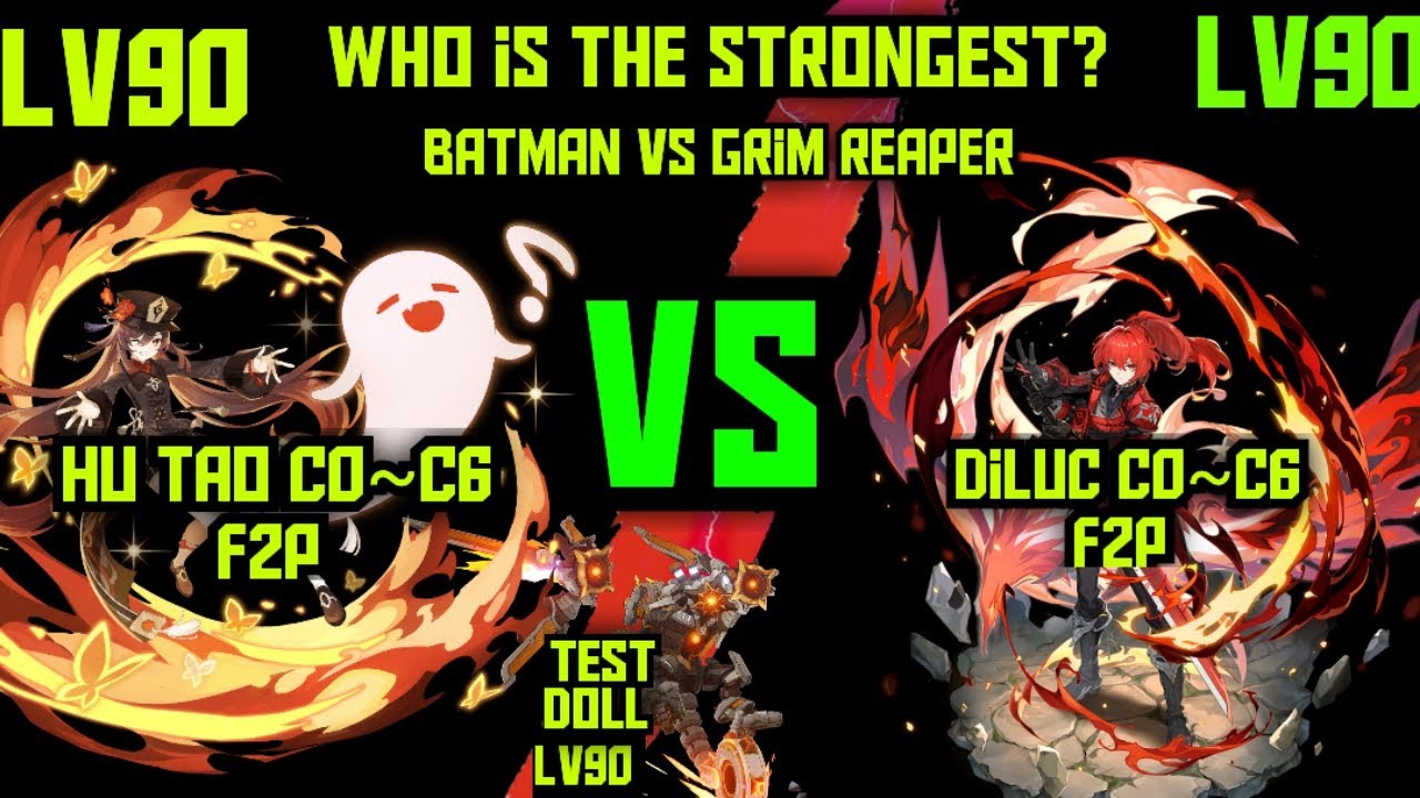 hu tao C0 vs diluc C0 who is the strongest | genshin impact