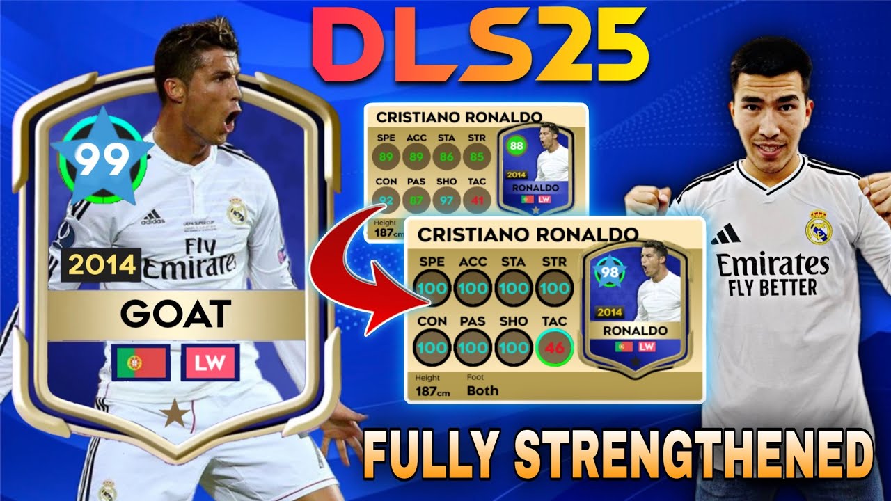 DLS25 CHAMPIONS PLAYER CRISTIANO RONALDO FULL MAX🥳🥳 LEGENDARY PLAYER 2014 PRIME KRISTIANO RONALDO FU