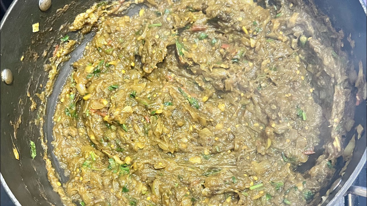 Karandeep Kaur Dhillon  is live with Authentic Baingan Bharta Recipe