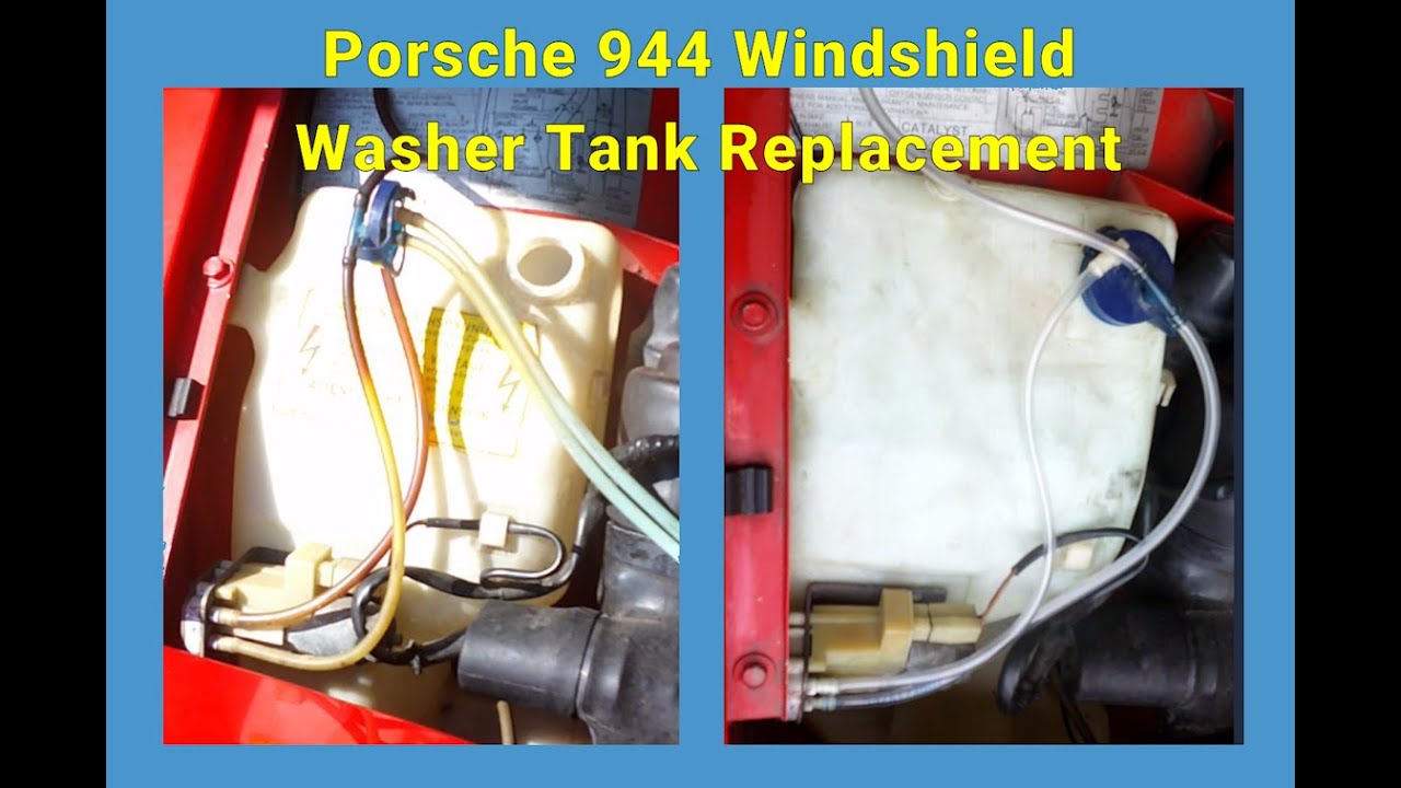 Porsche 944 windshield washer reservoir tank installation and replacement. Part # 944-628-061-00-OEM