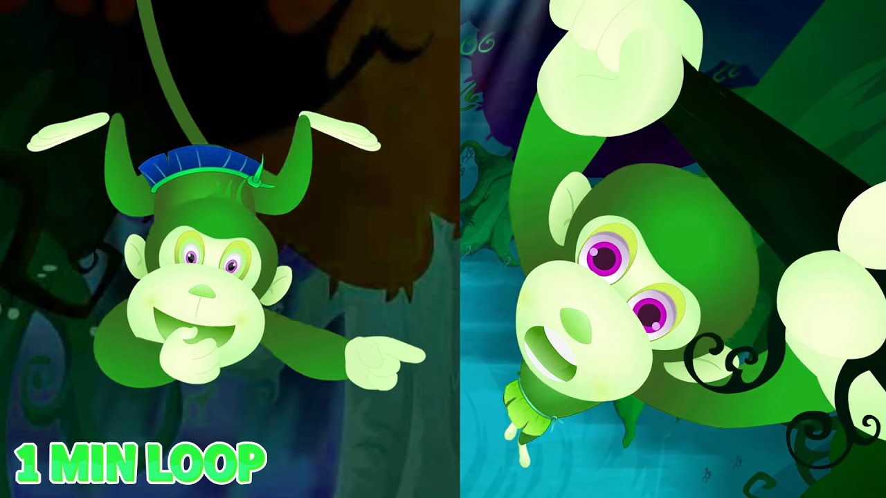 🐒🎶 [1 MINUTE LOOP] 5 Little Monkeys Remix with Sound Variations | Fun Music Versions for Toddlers
