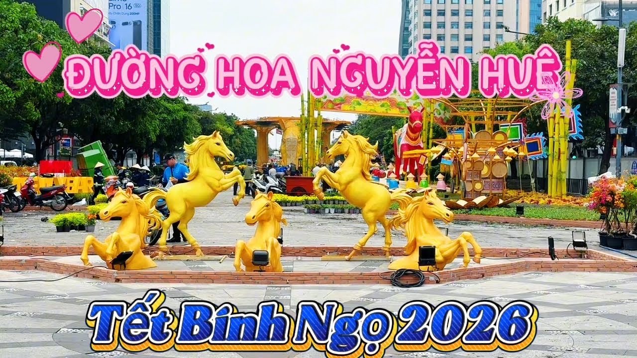 LINH VẬT NGỰA QUÁ ĐẶC SẮC VÀ CÁC ĐẠI CẢNH TẠI ĐƯỜNG HOA NGUYỄN HUỆ 2026