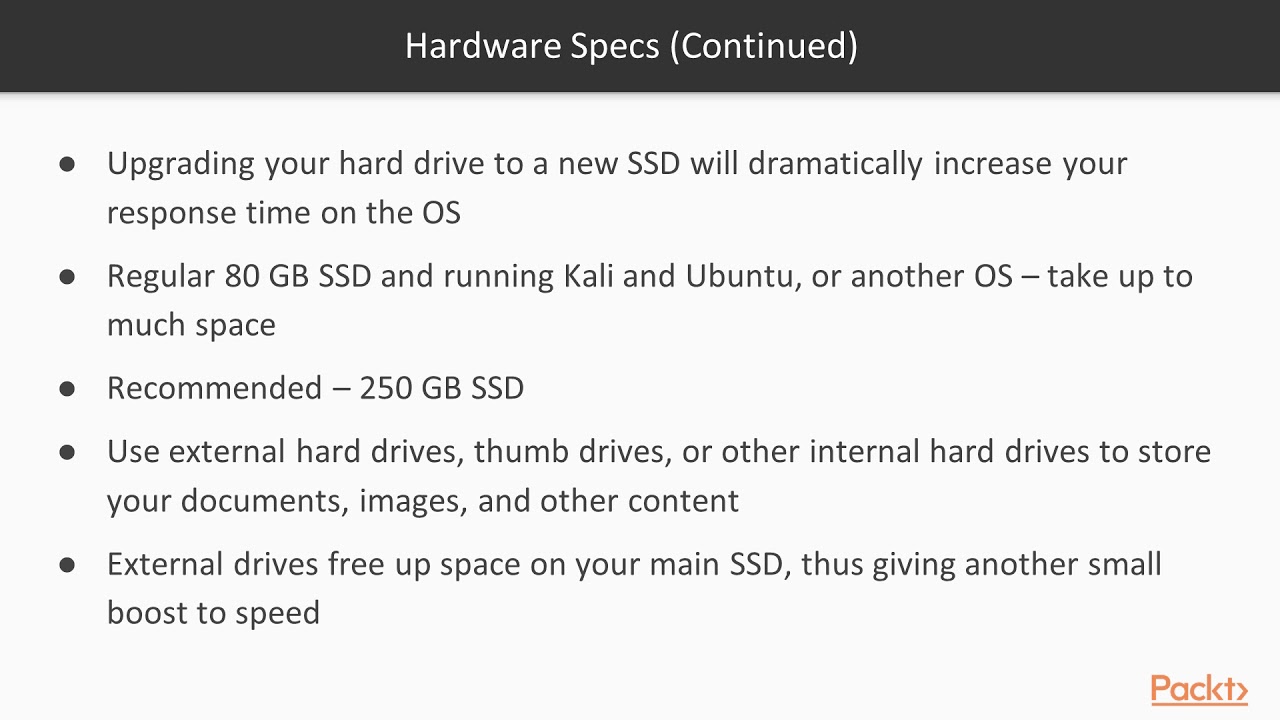 Kali Linux: Tips, Tricks and Techniques: Hardware Specs | packtpub.com