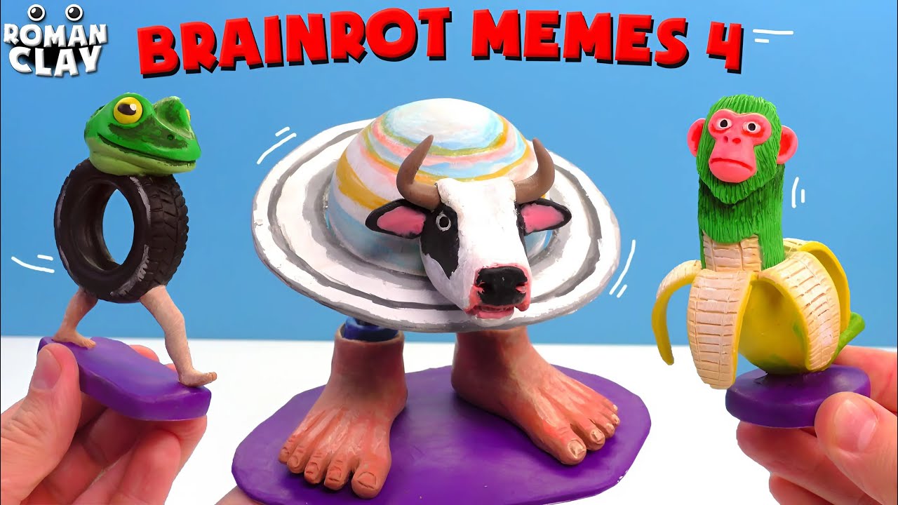 Making Boneca Ambalabu, Chimpanzini Bananini, La Vacca Saturno Saturnita ► Brainrot memes with Clay