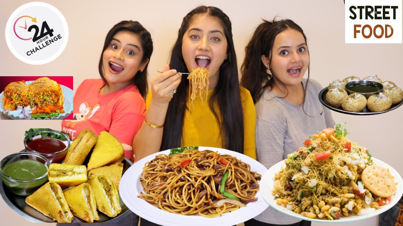 24 HOURS STREET FOOD CHALLENGE | Street Food At Home | We Made FAVOURITE STREET FOOD