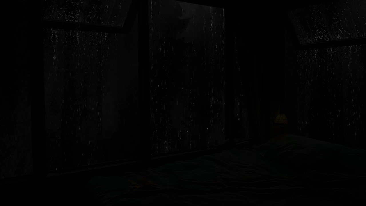 Rain to Relaxation & Meditation - Gentle Rain Sounds for Instantly Sleep on Black Window