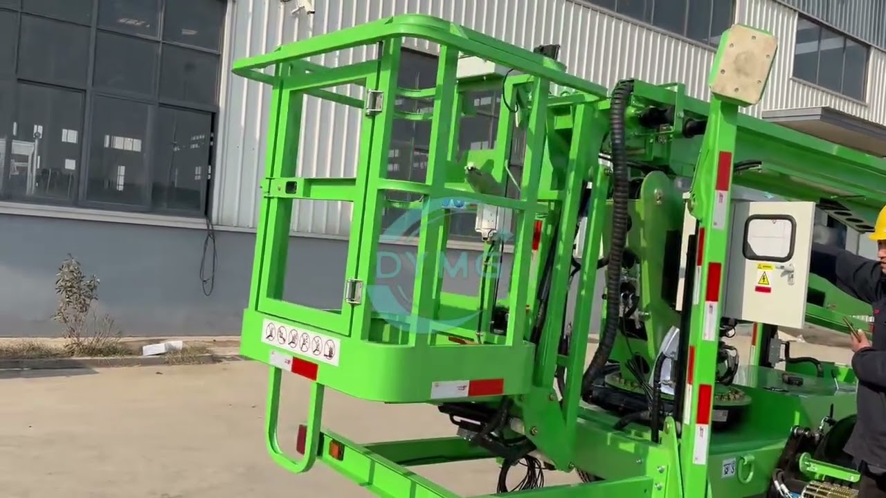 DYMG 16m boom lift with platform &plusmn;80&deg; rotation.