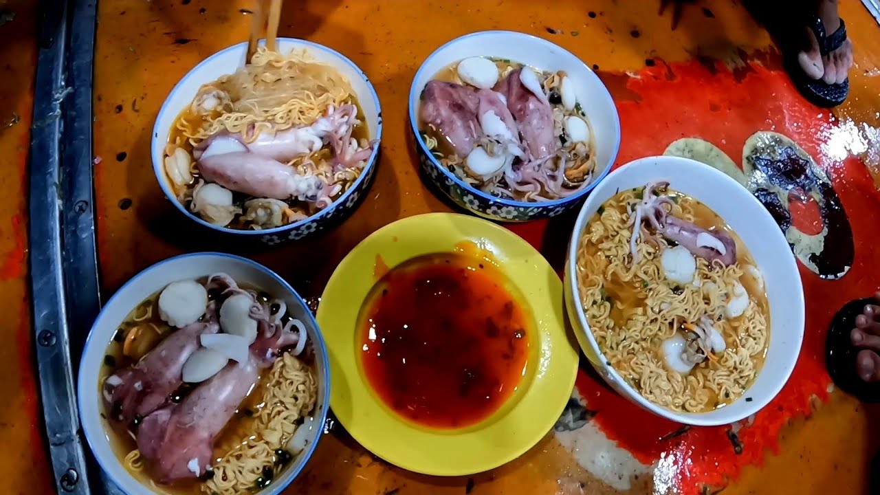 Ngư Dân Ăn Mì Gói Mực Trứng, Sò Điệp Đêm Khuya | Anh Ngư Phủ #726