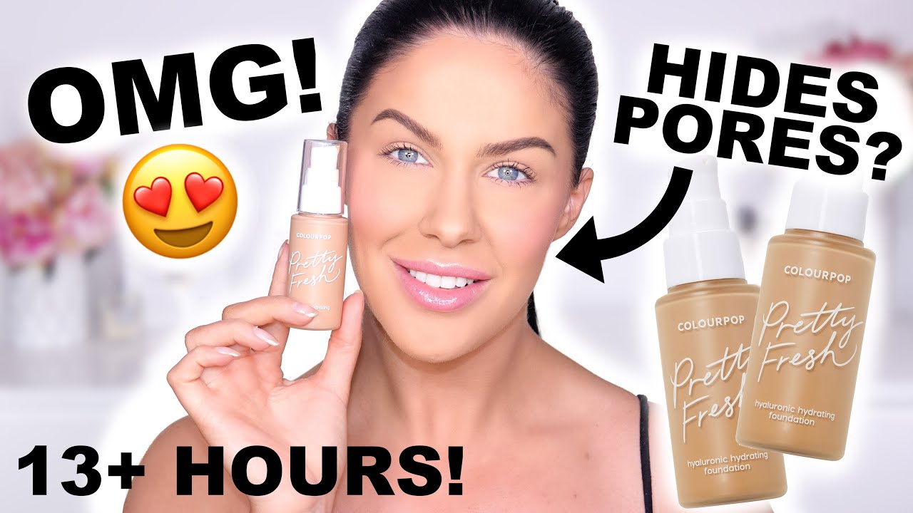COLOURPOP PRETTY FRESH FOUNDATION FIRST IMPRESSIONS & REVIEW!! + 13 HOUR WEAR TEST!