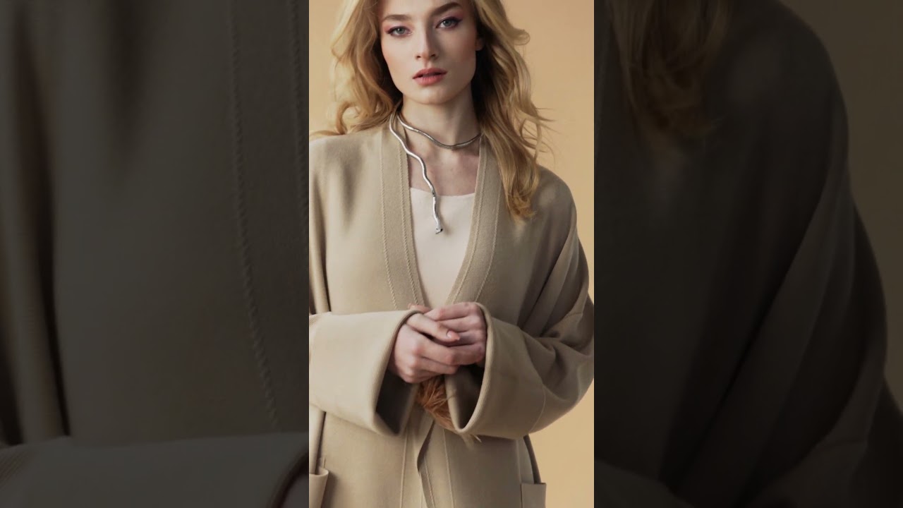 Exquisite coat with ostrich feather clasp  Viamaro  summer 24/25