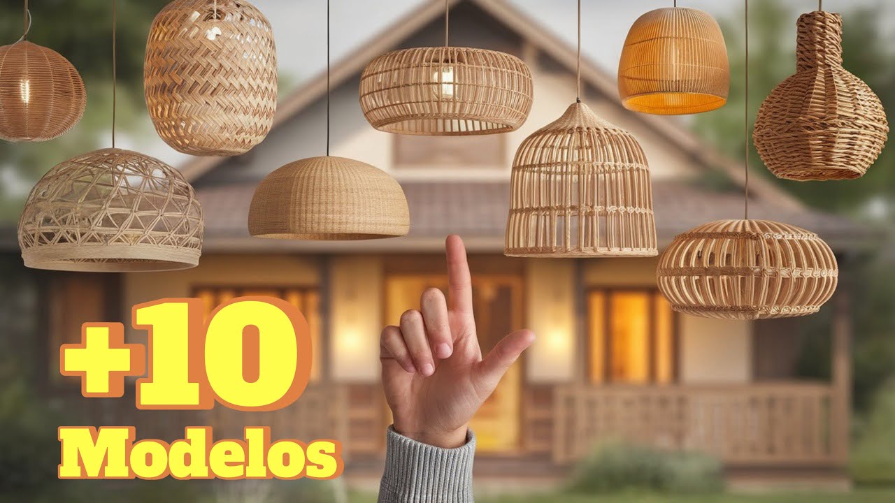 ✅ IDEAS de Iluminacion💡Lamparas de MIMBRE 🏠
