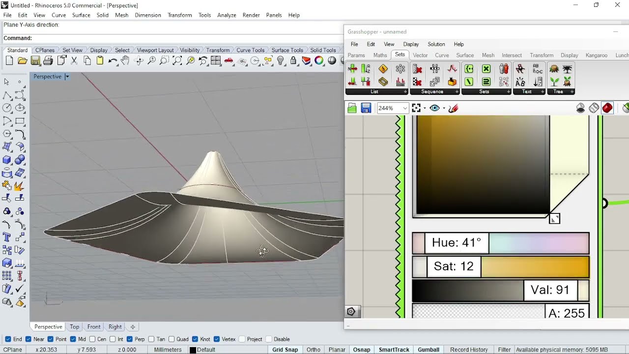 Tensile Structure Grasshopper Rhino3d