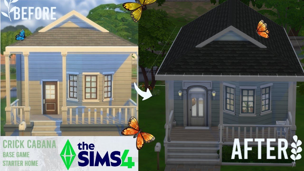 The SIMS 4 starter home RENOVATION 🏗️ | Crick Cabana | Base Game Renovation | SpeedBuild