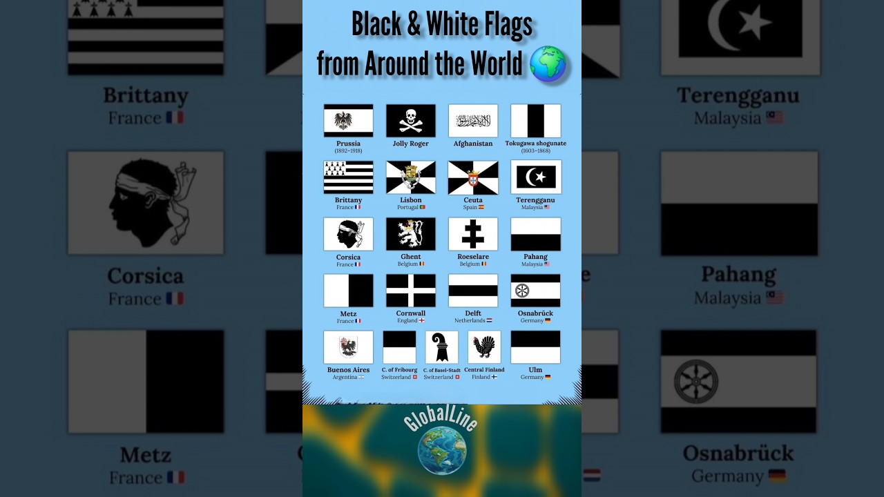 Black & White Flags from Around the World 