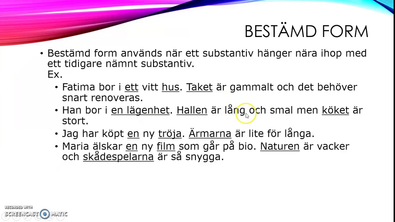 SUBSTANTIV I OBESTÄMD OCH BESTÄMD FORM Sandra Gustafsson