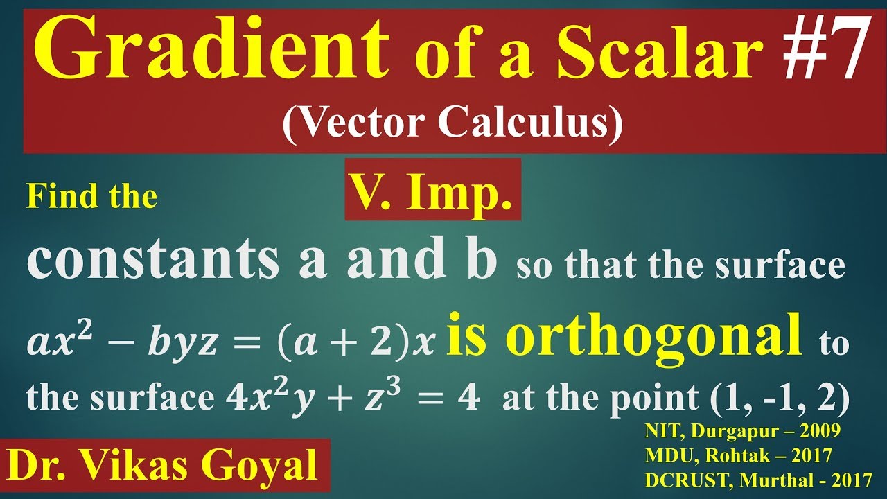Gradient of a Scalar Field #7 in Hindi (V. Imp) | Vector Calculus | Engineering Mathematics