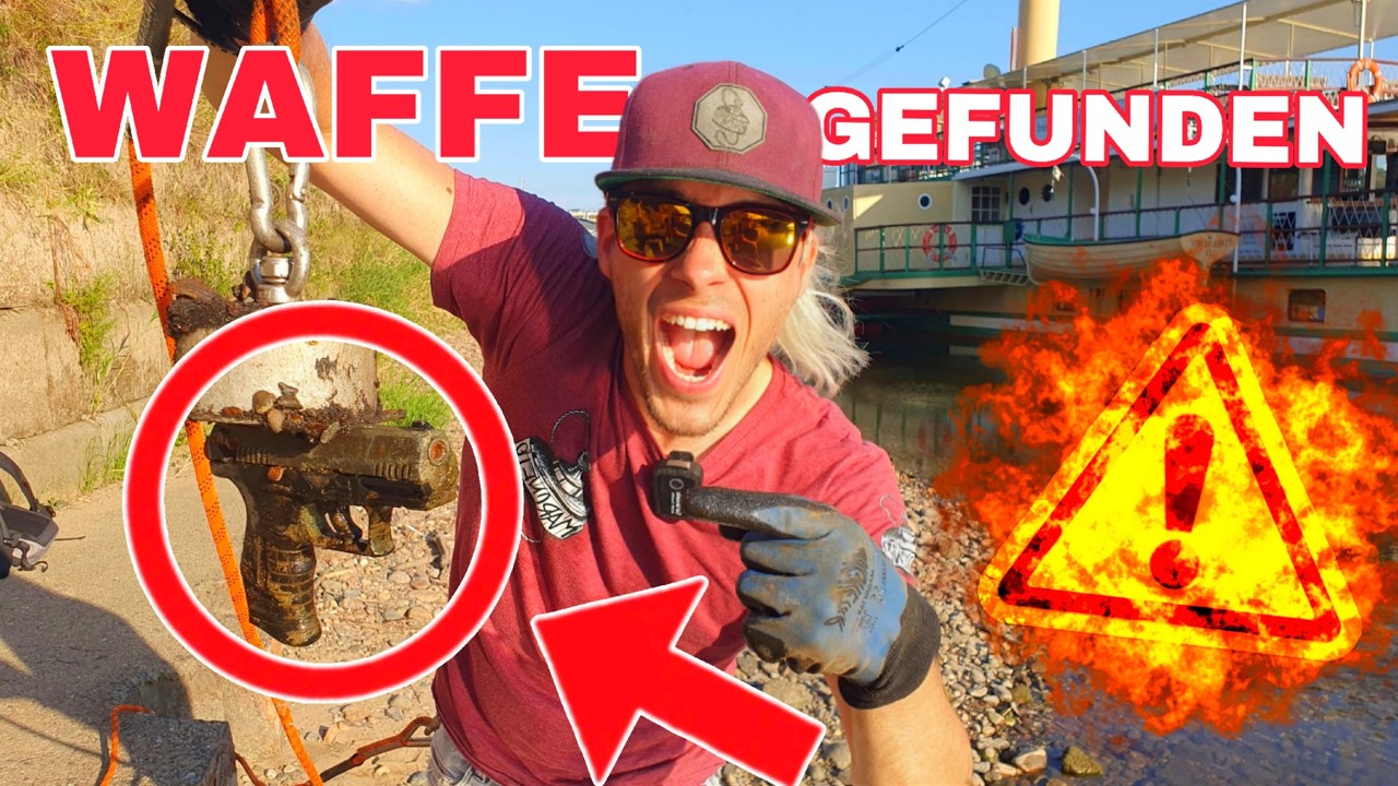⚠️ PISTOLE beim MAGNETFISCHEN gefunden #abenteuer #schatzsuche #omg