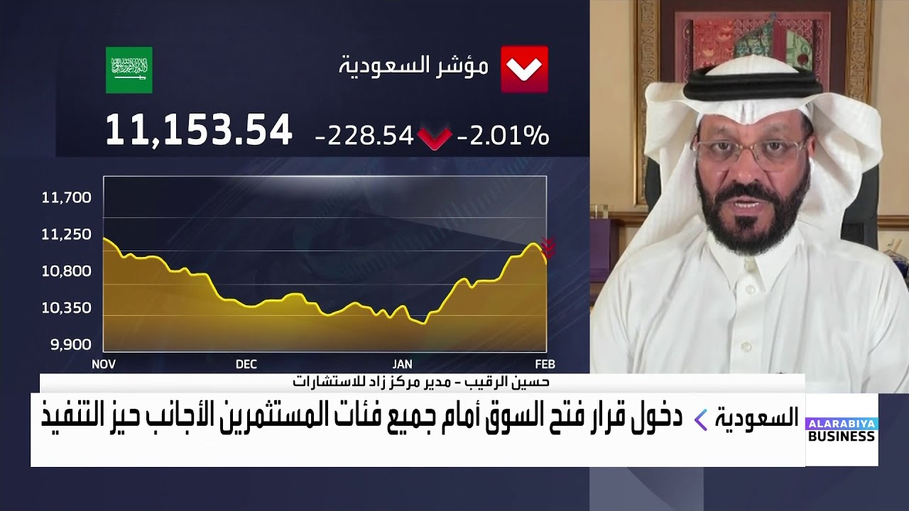 حسين الرقيب: فتح السوق السعودية للمستثمرين الأجانب دون قيود يُعد عاملاً إيجابياً للفترة المقبلة