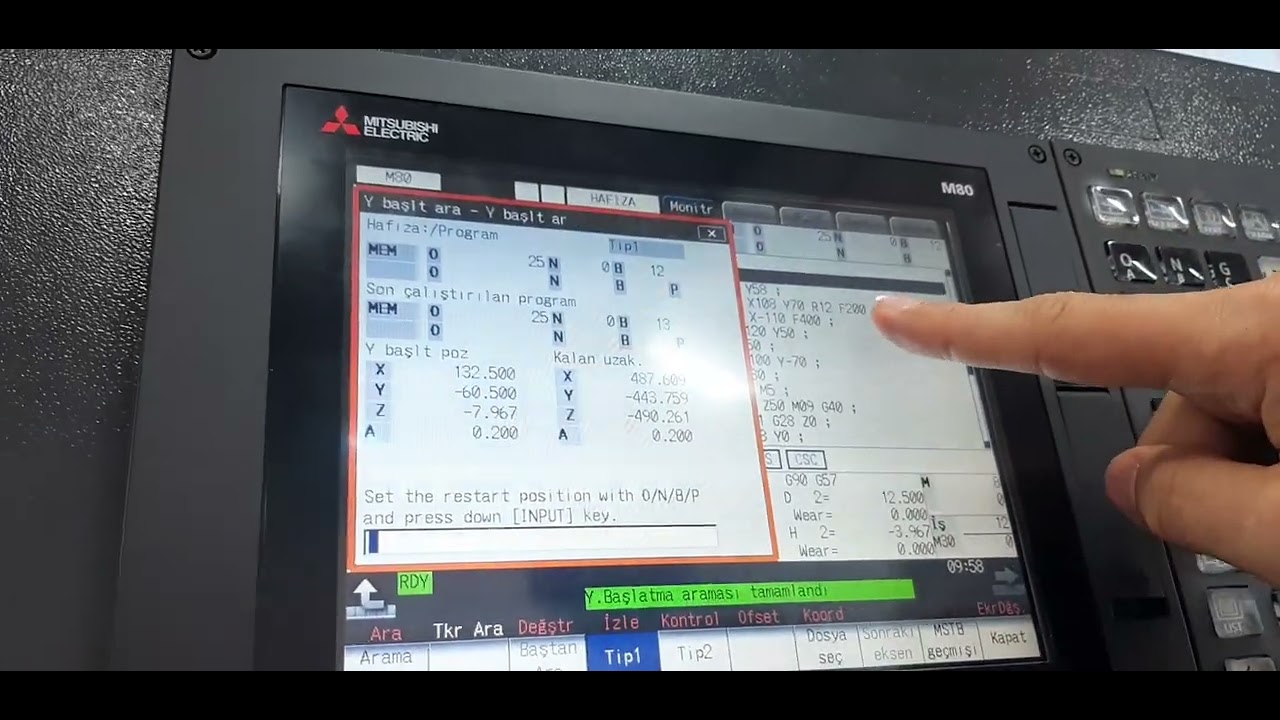 M80 - M70 Panel Yarıda Kalan Programı Tekrar Çalıştırma
