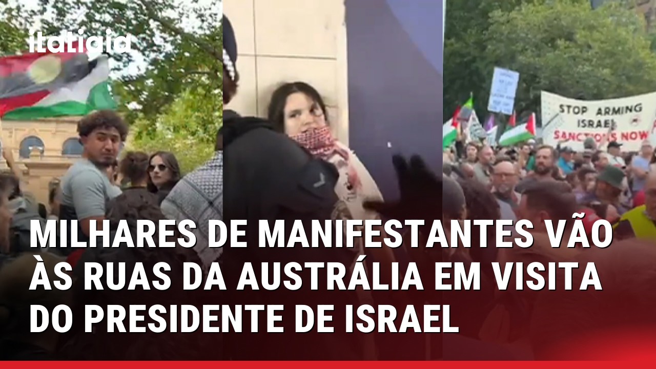 AUSTRÁLIA: MANIFESTAÇÃO A FAVOR DA PALESTINA EM VISITA DO PRESIDENTE DE ISRAEL