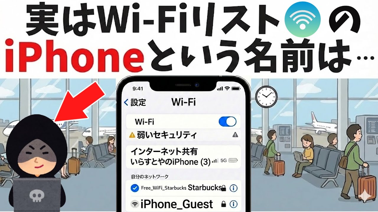【警告】Wi Fiリストの「iPhone」を今すぐ変えるべき理由5選　あなたの個人情報漏れてますよ？