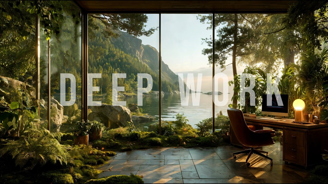 Deep Work Music for Focus & Productivity • Lake Mountain Ambience • 3 Hours