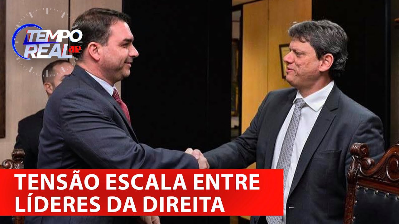 Racha entre Tarcísio e Flávio? Governador de SP desmarca visita a Jair Bolsonaro | TEMPO REAL