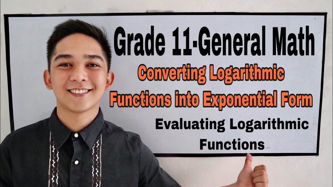 Writing Logarithmic Function to Exponential ang Evaluating Logarithms I Señor Pablo TV
