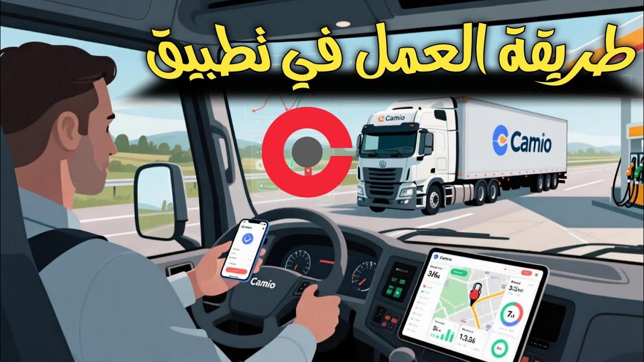 طريقة العمل في تطبيق Camio لمالكي الشاحنات ووسائل النقل الكبيرة والمتوسطة