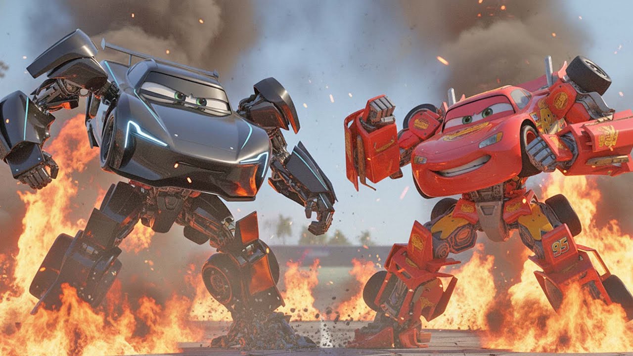 Epic Clash: McQueen Battles Robot in a Cinematic War!  | Ai Cat Story