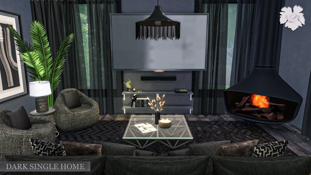 DARK SINGLE HOME | SIMS 4 CC SPEED BUILD | DOWNLOAD LINK (TRAY+CC)