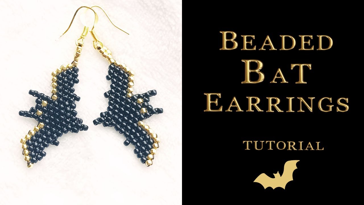 🦇✨ Beaded Bat Earrings Tutorial  - Step by Step&ndash; How to Make Beautiful and Scary Bat Earrings &ndash; ✨🦇