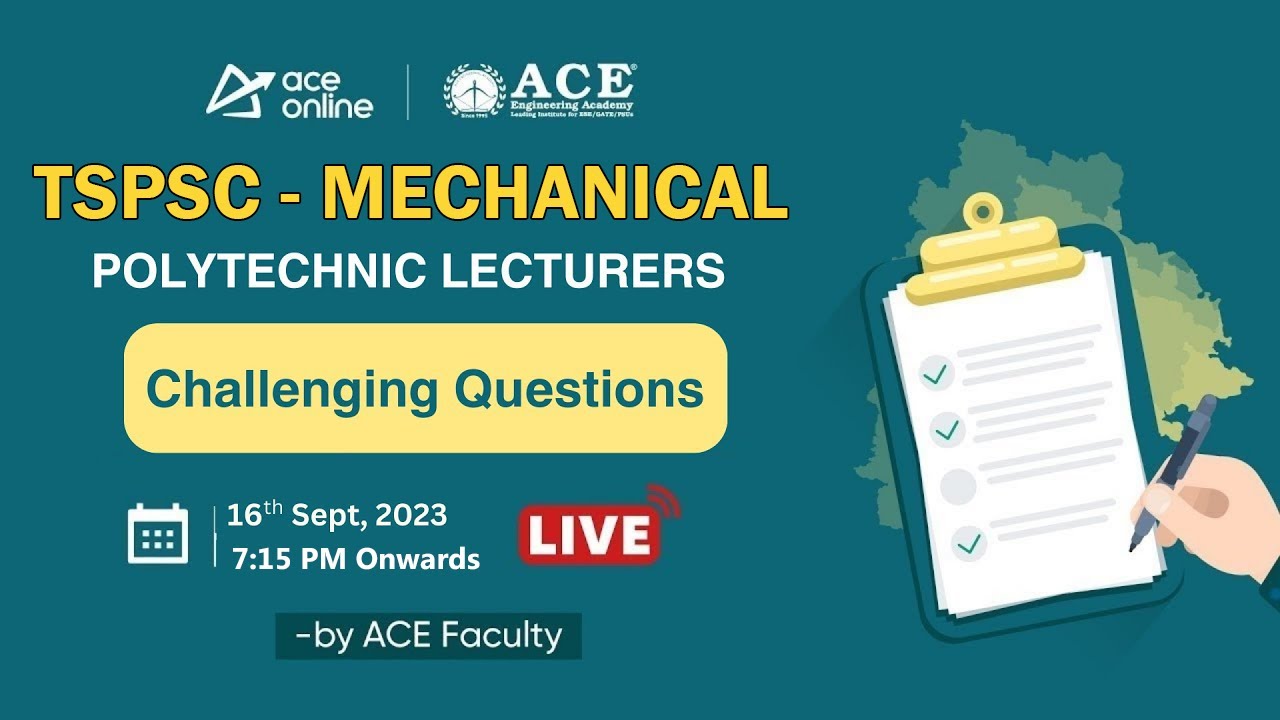 TSPSC - Polytechnic Lecturers (ME) | Challenging Questions | ACE Online | ACE Engg. Academy Live