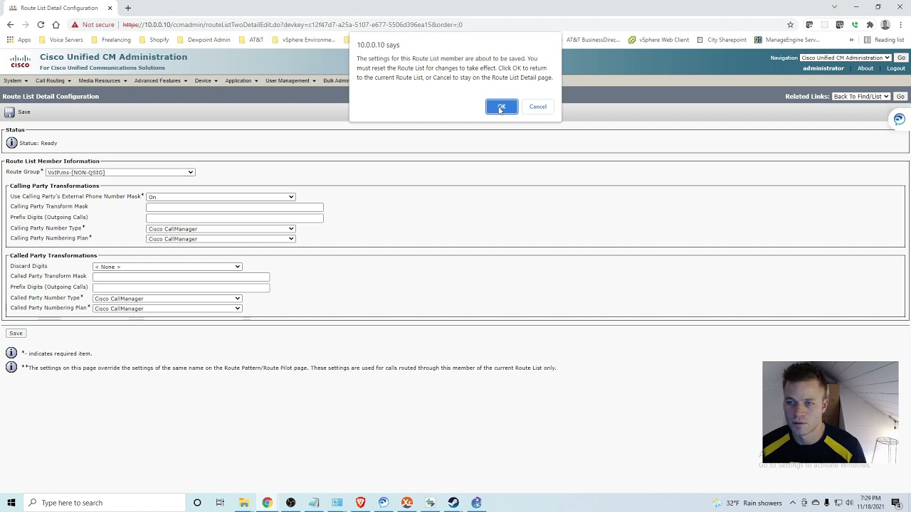 Add SIP Trunk to CUBE in CUCM 12.5, Configure Route Group, Route List, and Route Pattern