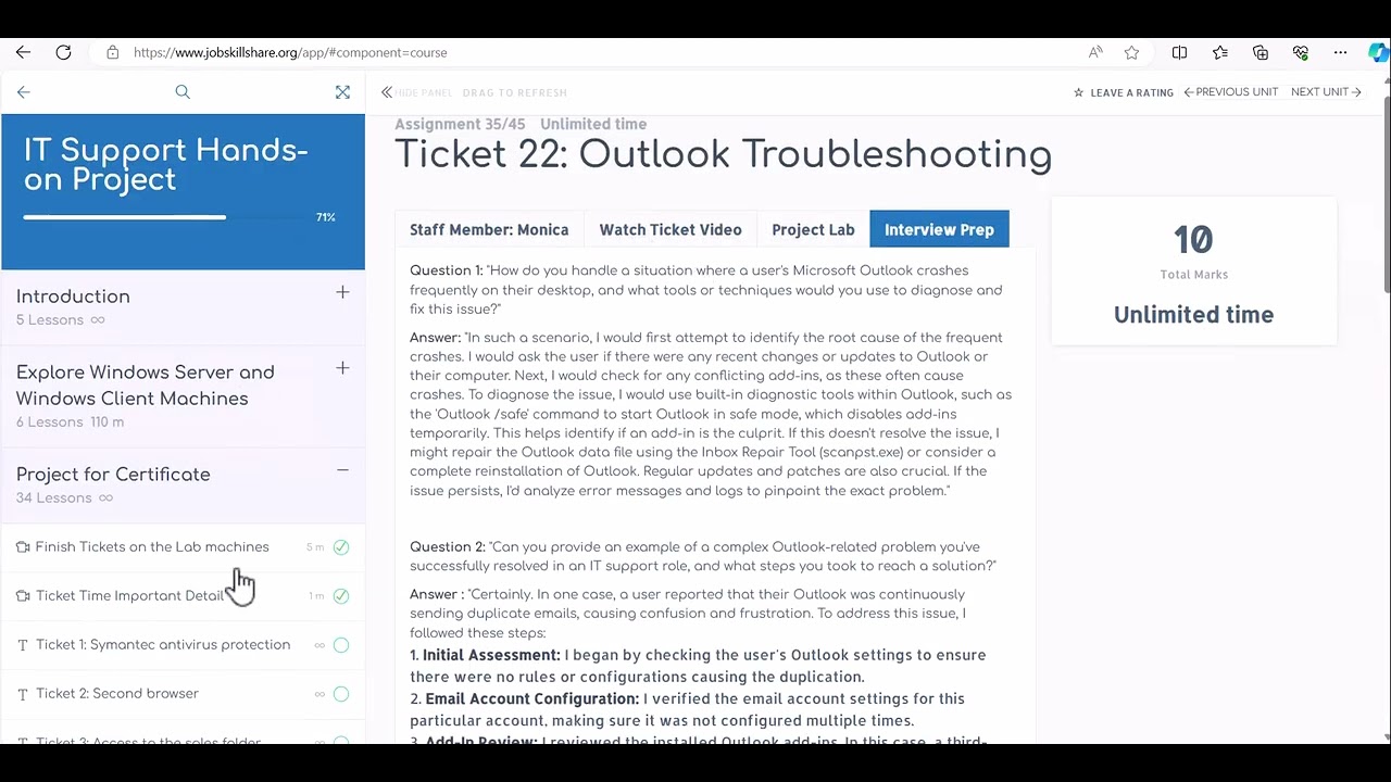 Resume Project: IT Support Hands-on Project