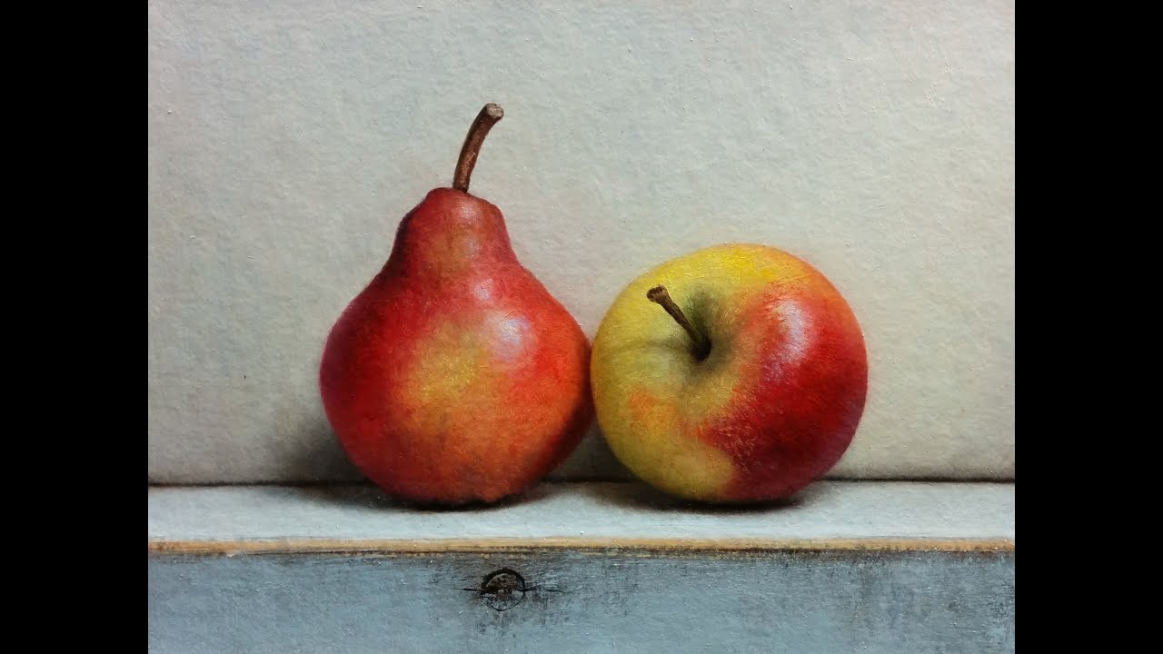 Apple Still life time lapse speed painting demo