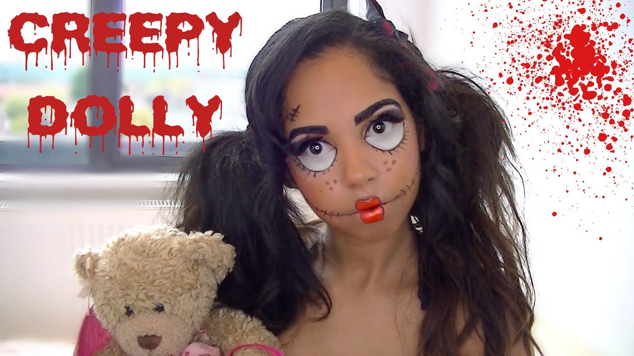 Easy Creepy Halloween Doll Makeup tutorial | Racquel Stewart