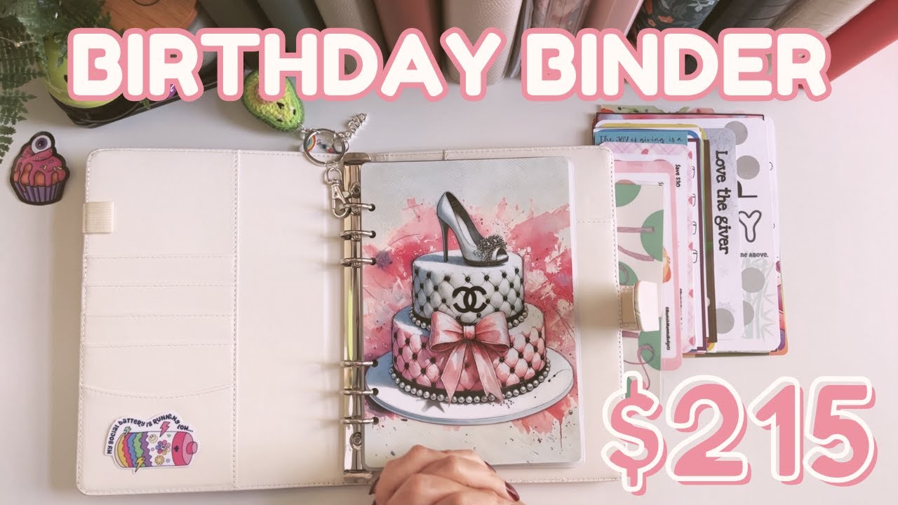 🎂 NEW Birthday Binder Setup & 1st Stuffing $215 | Birthday Sinking Fund | Single Income