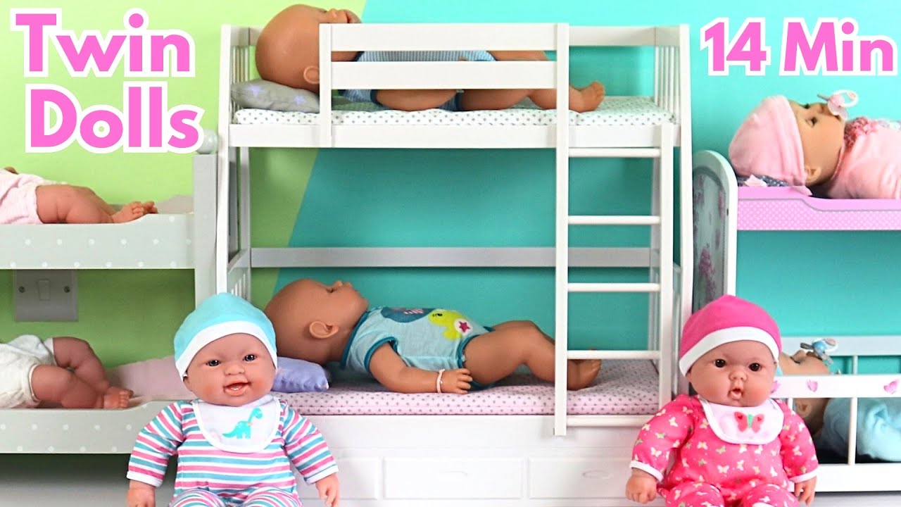 14 минут видео с куклами-близнецами! Куклы Baby Annabell, Baby Born и Nenuco &mdash; кормление, коляска...