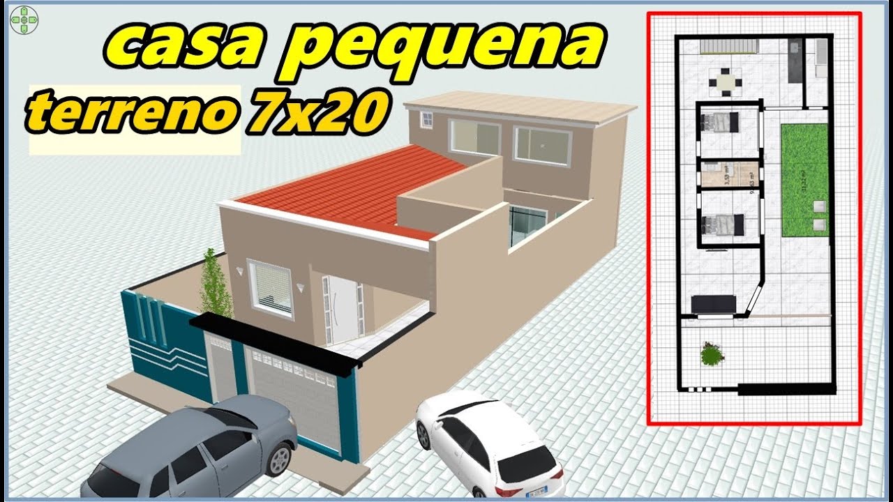 Casa pequena com 3 quartos maravilhosa em terreno pequeno 7x20