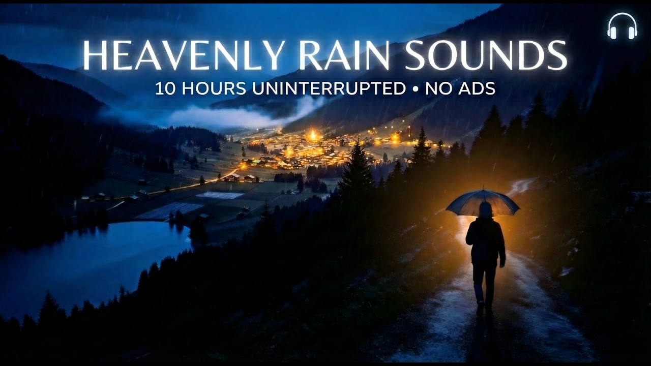10 часов небесных звуков дождя для сна (тёмный экран) Без рекламы 🌧️