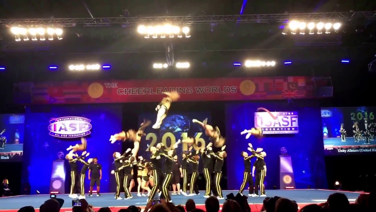 The Cheerleading Worlds 2016 Championship International Open Large Coed L5 Unity Black