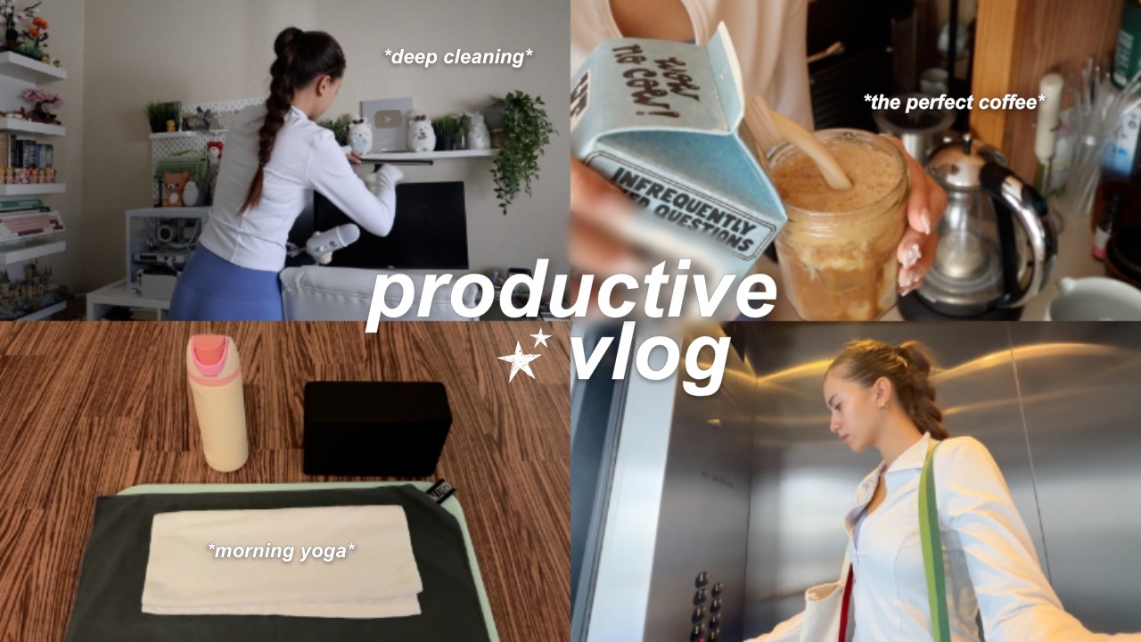 productive vlog ⭐ | 7am morning routine, deep cleaning, & my perfect coffee