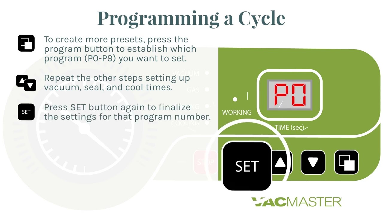 How To Set Up Programmed Cycles on Vacmaster Chamber Vacuum Sealers