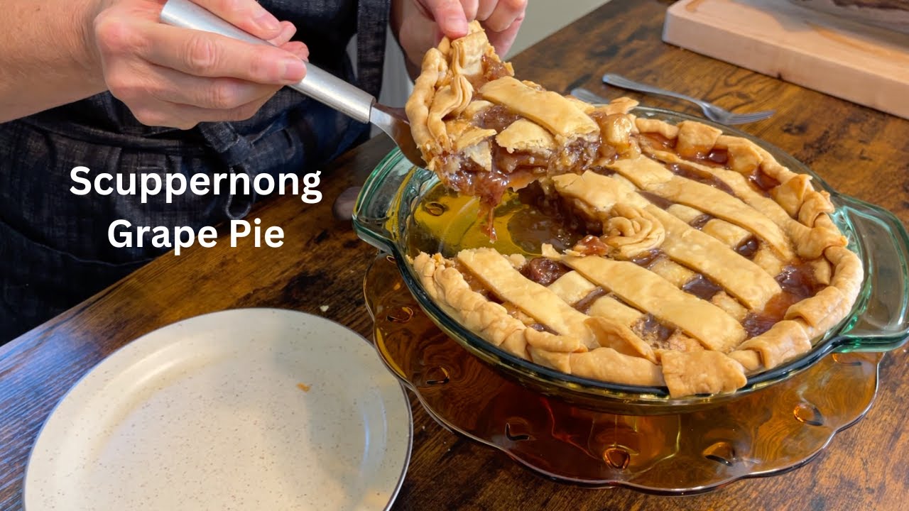 Old Fashioned Scuppernong Grape Hull Pie in Appalachia