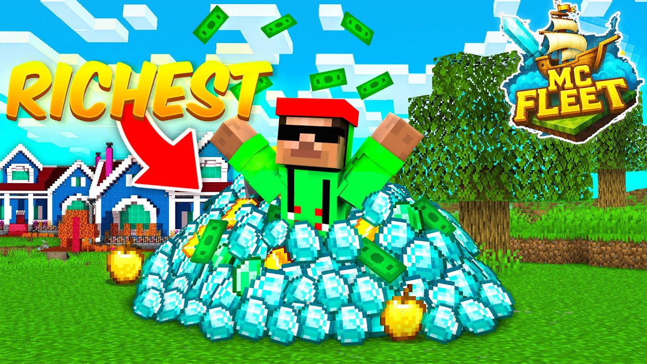 I Tried Becoming RICHEST PLAYER in 'MC FLEET' Minecraft Server..!